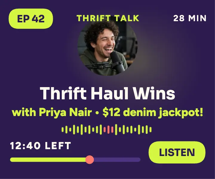 Thrift Talk thrift haul episode ad template
