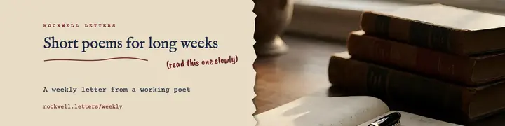 Nockwell Letters poetry newsletter LinkedIn banner: poet newsletter linkedin banner template