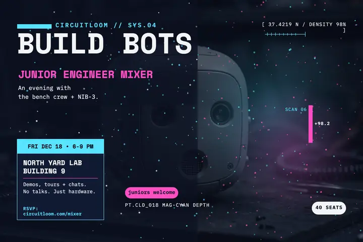 Circuitloom robotics mixer postcard: hiring mixer postcard template