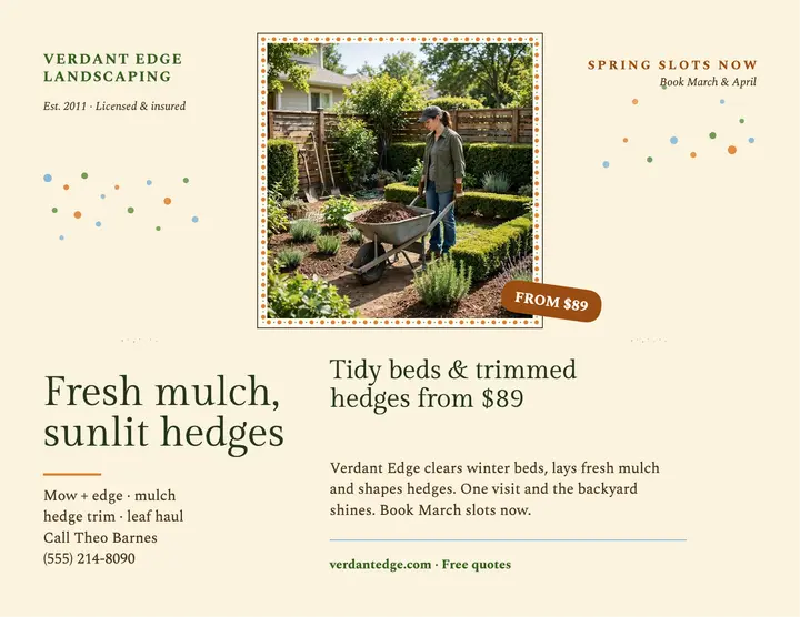 Verdant Edge spring garden cleanup flyer template