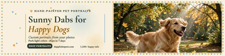 Dappledot Pets sunny portrait banner template