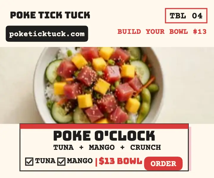 Poke Tick Tuck order pad ad template