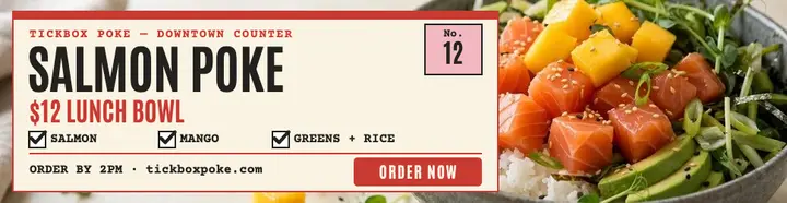 Tickbox Poke lunch order sheet billboard template