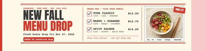 Pokeblock new fall menu order banner template