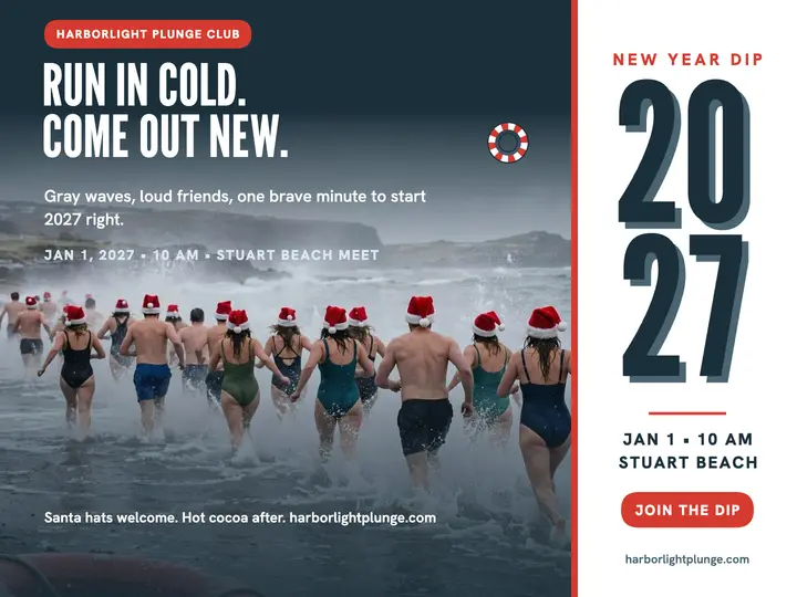 Harborlight New Year dip slide: new year plunge slide template