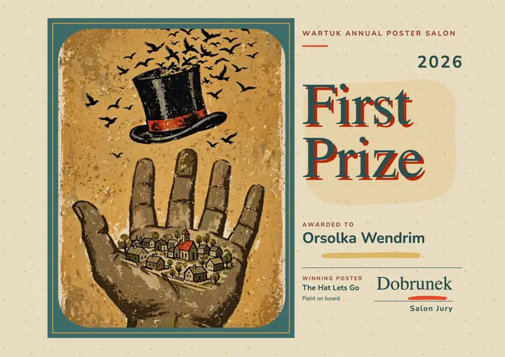 First prize certificate, poster design salon template