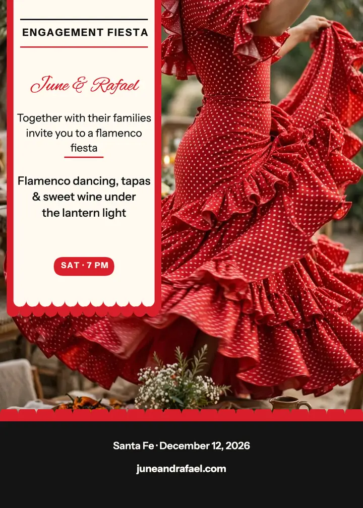 June and Rafael flamenco fiesta invitation template
