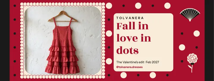 Tolvanera polka dot Valentine's dress cover template
