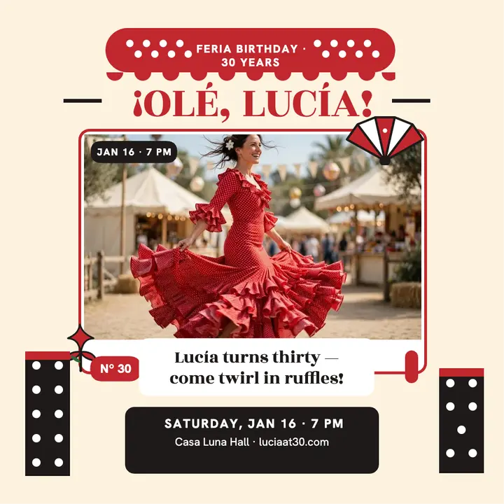 Lucia Ferran polka ruffle 30th post template
