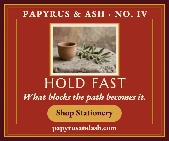 Papyrus and Ash stoic quote ad template