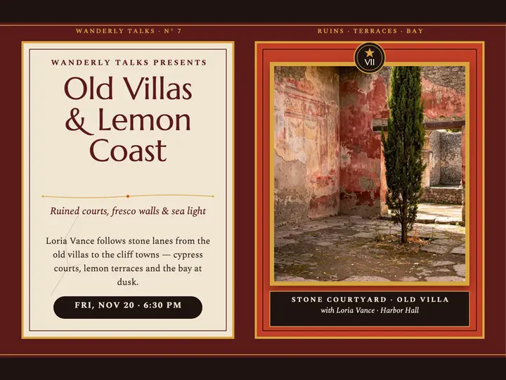 Old villas travel talk slide, Wanderly template