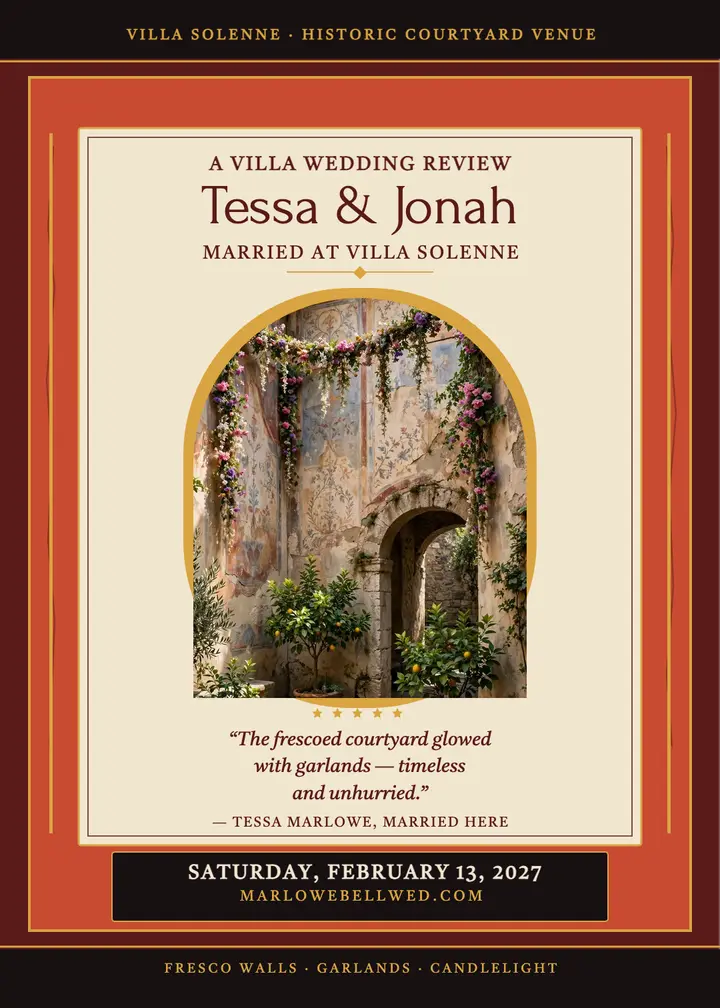 Tessa and Jonah villa wedding review template