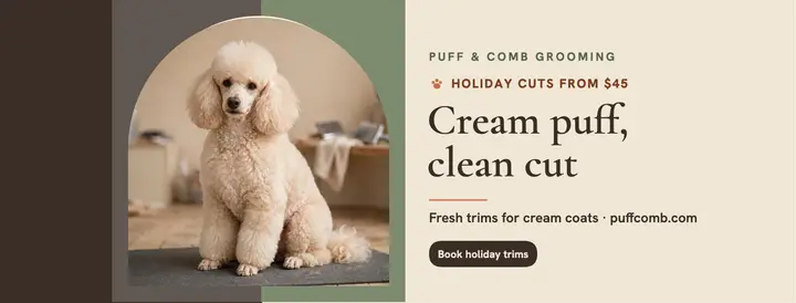 Puff and Comb poodle arch groomer cover template