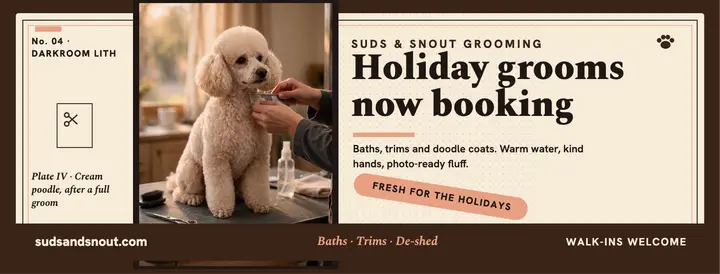Suds and Snout poodle lith cover template