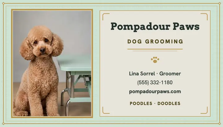 Pompadour Paws shagreen groomer card template