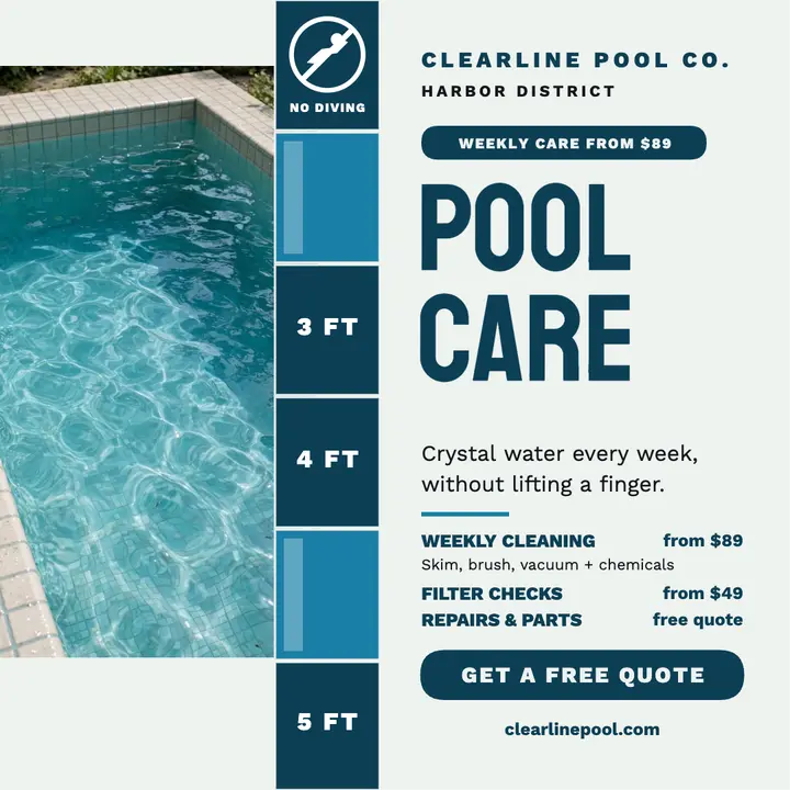 Clearline pool care menu square post template