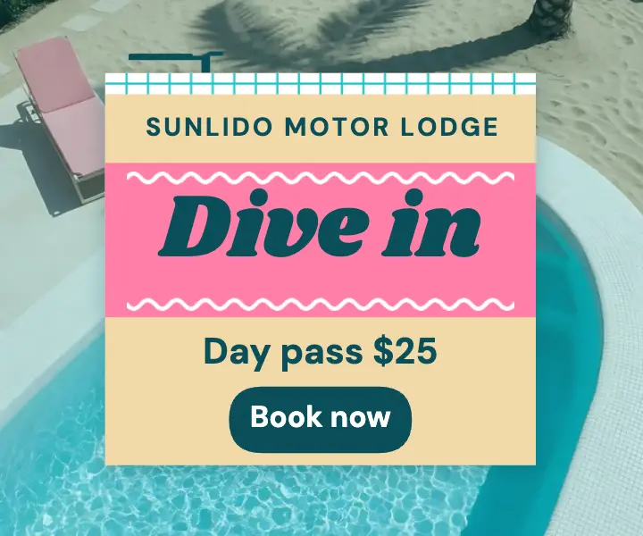 Sunlido Motor Lodge pool day pass ad template