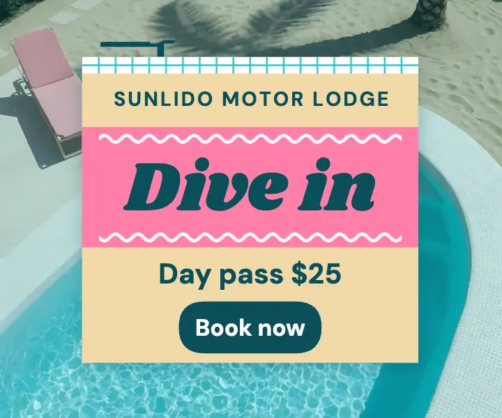 Sunlido Motor Lodge pool day pass ad template