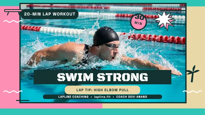 Lapline swim workout thumbnail template
