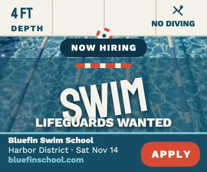 Bluefin lifeguard hiring swim ad template