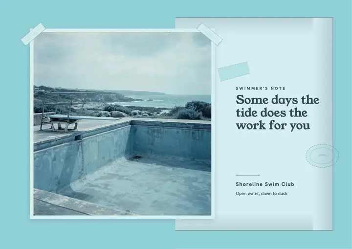 Swimmer quote print, sun-bleached poster template
