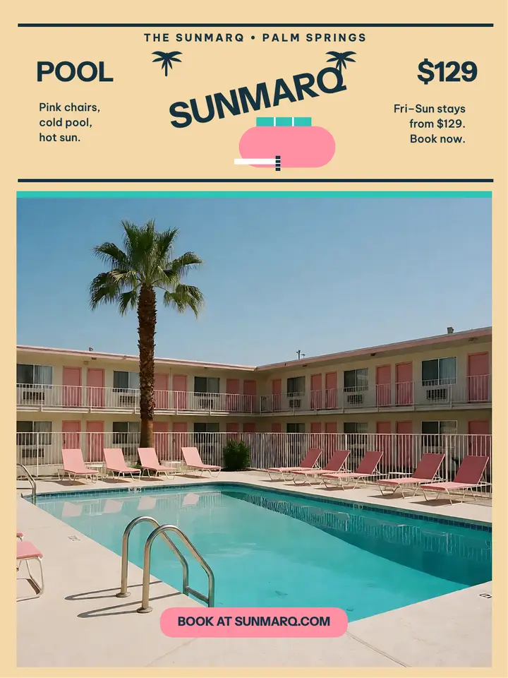 Sunmarq pool weekend portrait: hotel pool deal post template