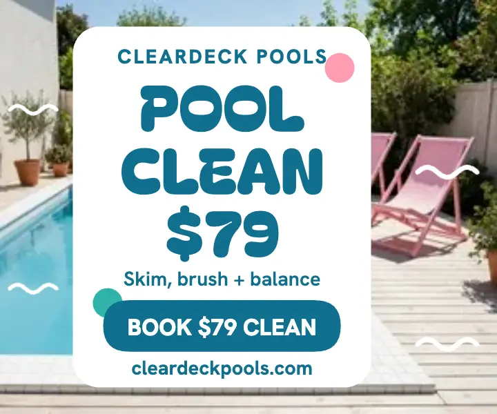 Cleardeck pool cleaning ad template