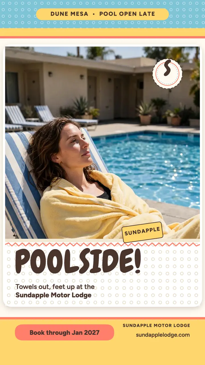 Sundapple poolside motel terry story template