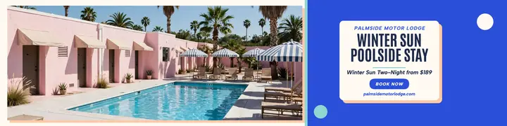 Palmside poolside stay banner template