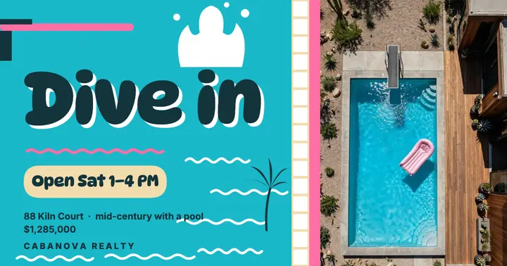 Poolside pop open house post: open house post template