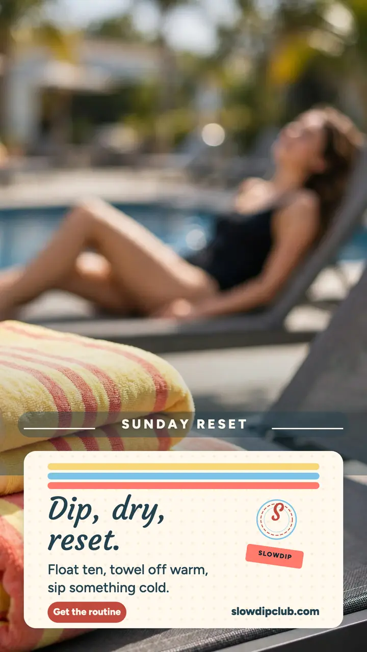 Slowdip Club poolside reset story: poolside reset routine template