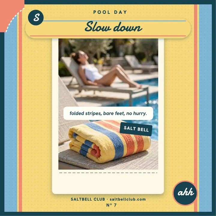 Saltbell Club poolside terry towel post template