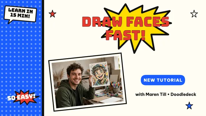 Doodledeck draw faces fast comic thumbnail template