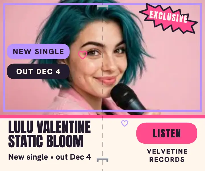 Lulu Valentine Static Bloom pinup ad: single drop ad template