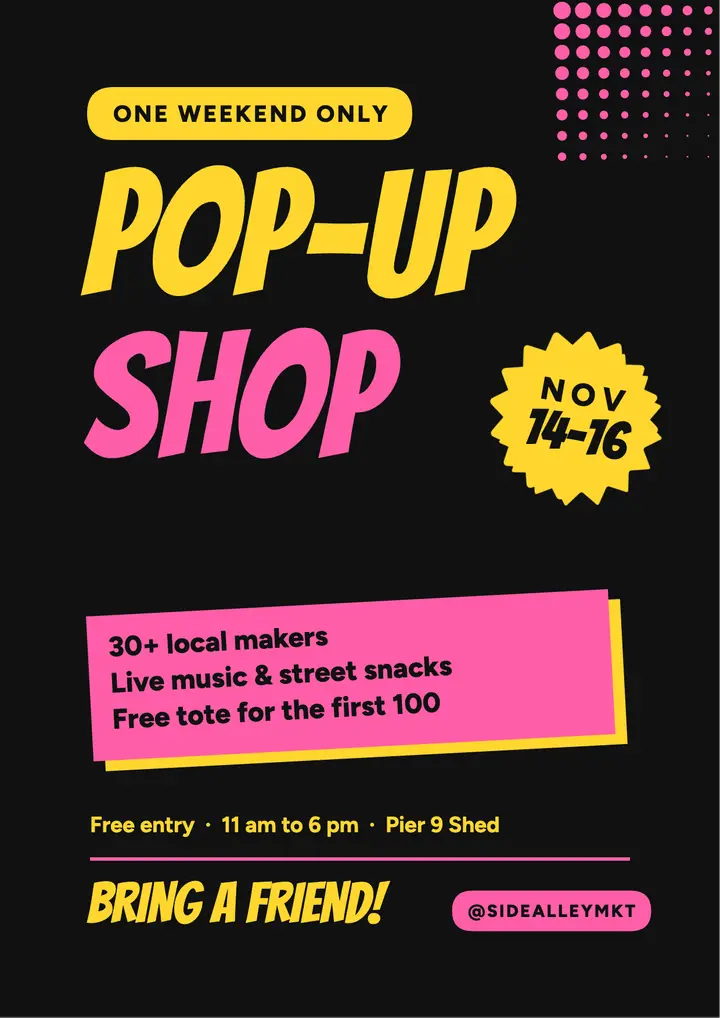 Pop-up shop flyer template