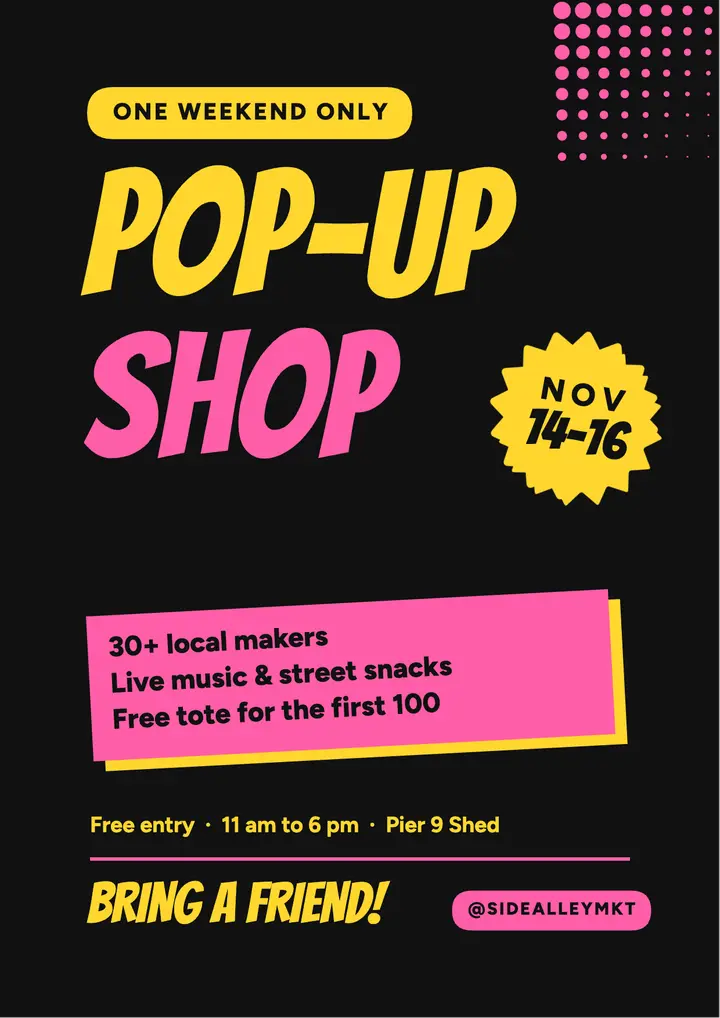 Pop-up shop flyer template