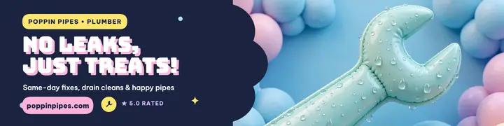 Poppin Pipes playful plumber banner template