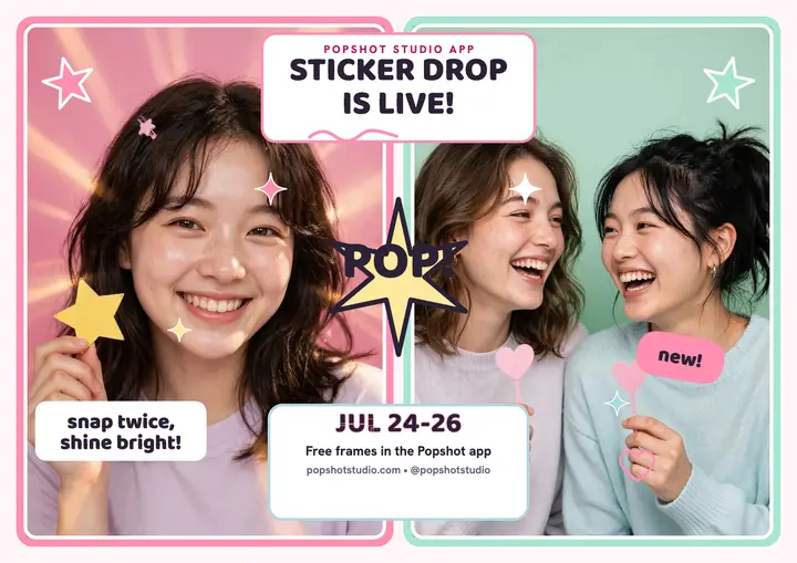 Popshot sticker booth promo template