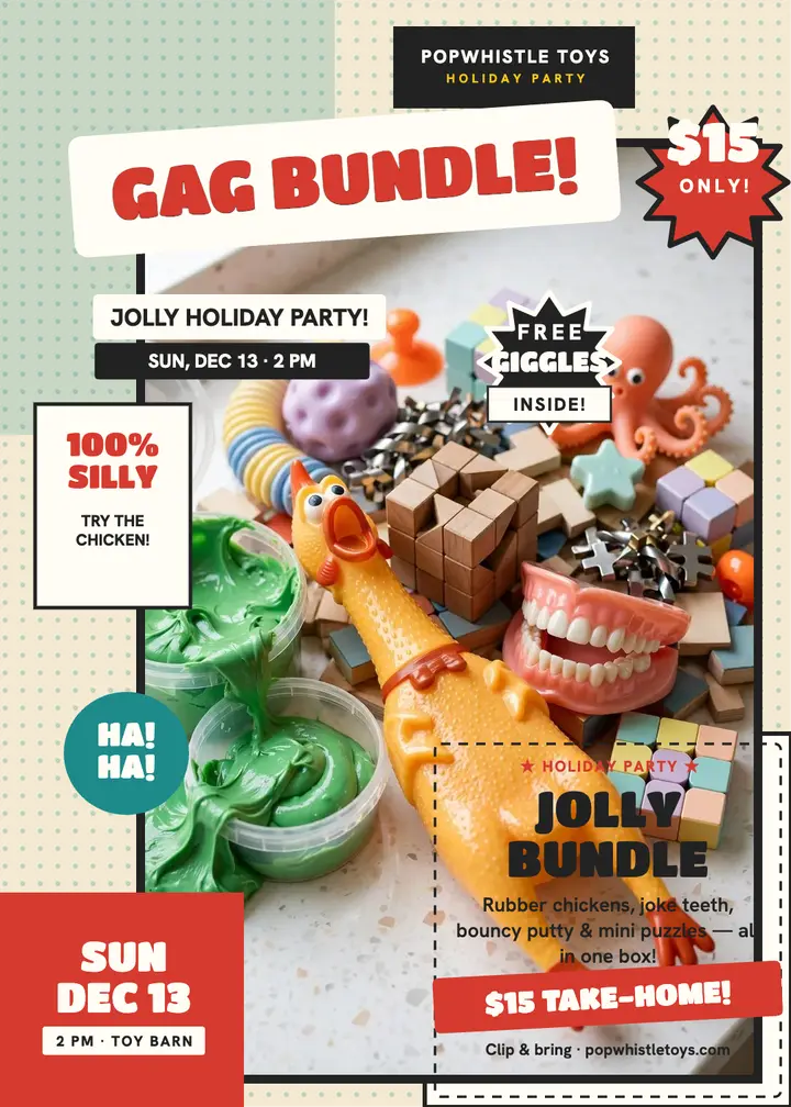 Popwhistle gag bundle holiday party invitation: gag gift party invitation template