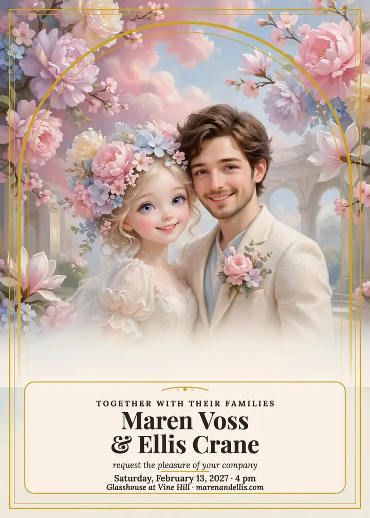 Maren and Ellis porcelain gallery invite template