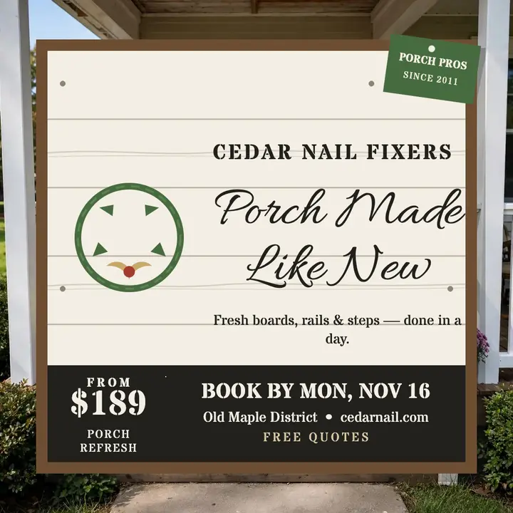 Cedar Nail porch refresh farmhouse post template