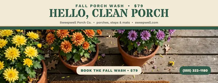 Sweepwell fall porch wash cover template