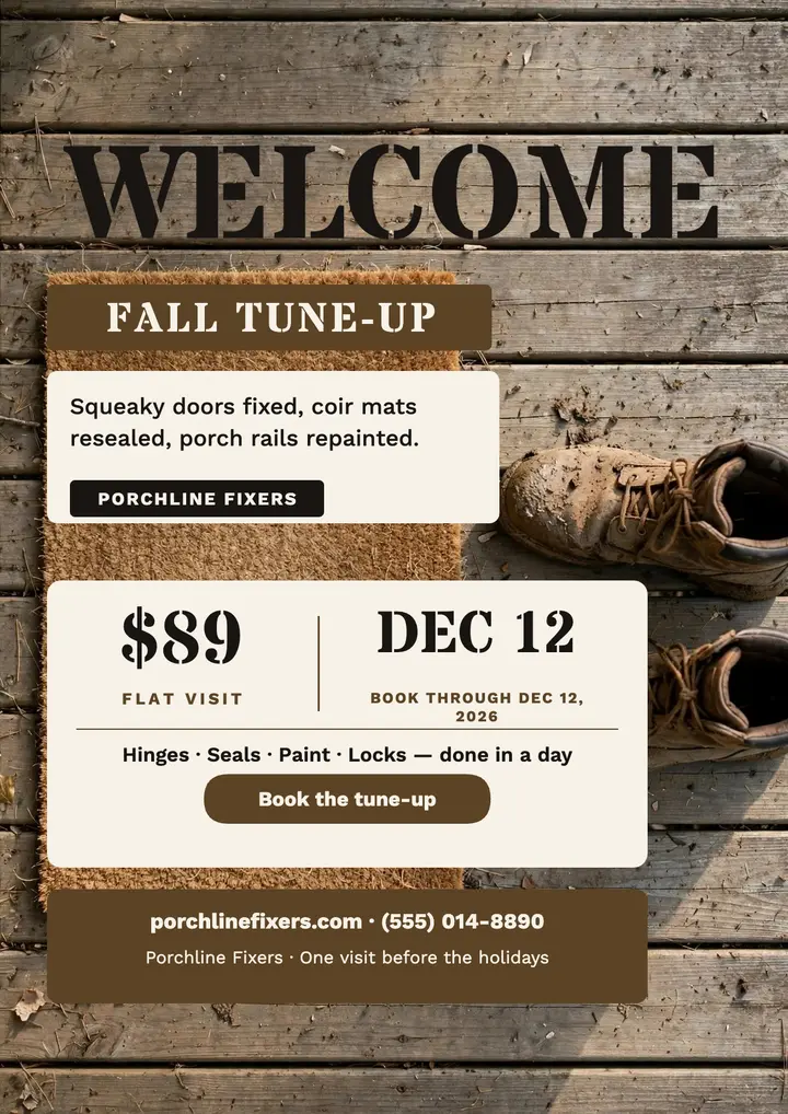 Porchline Fixers fall porch tune-up flyer template