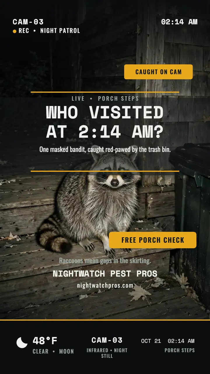 Nightwatch porch patrol pest story template