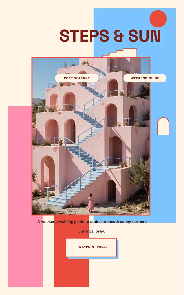 Port Solenne Steps and Sun ebook cover template