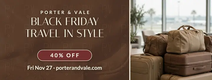 Porter and Vale Black Friday luggage cover template