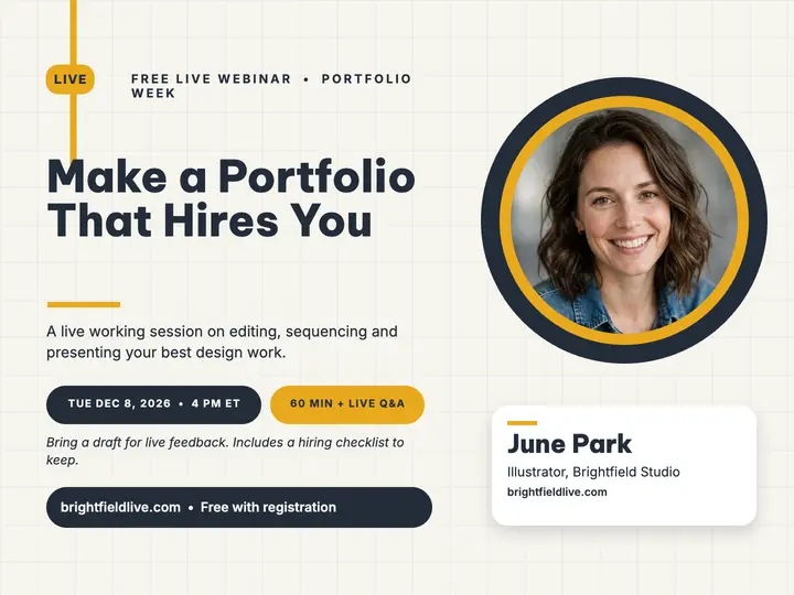 Portfolio webinar with June Park speaker slide template