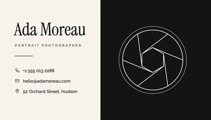 Portrait photographer card template