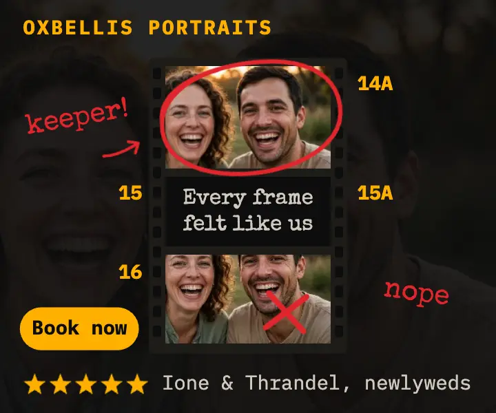 Oxbellis Portraits five-star review contact sheet ad template