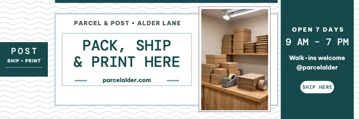 Parcel and Post shipping shop header template